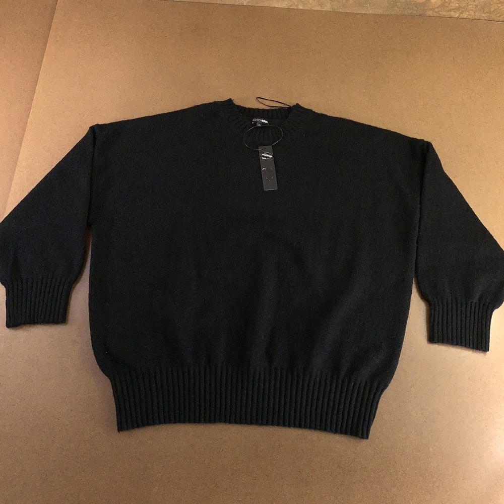 Fashion Nova Womens Size 2X Black Oversized Wednesdays‎ Pullover Sweater New